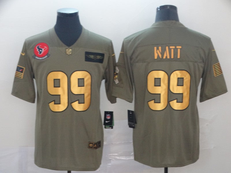 Men's Houston Texans J.J. Watt #99 Brown Player Game Jersey1 football jersey product view 1