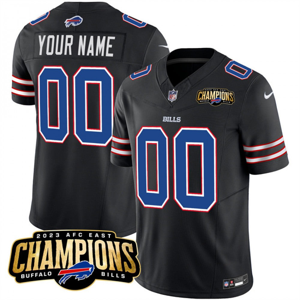 Men's Buffalo Bills Active Player Custom Black 2023 F.U.S.E. AFC East Champions Ptach Stitched Football Jersey football jersey product view 1