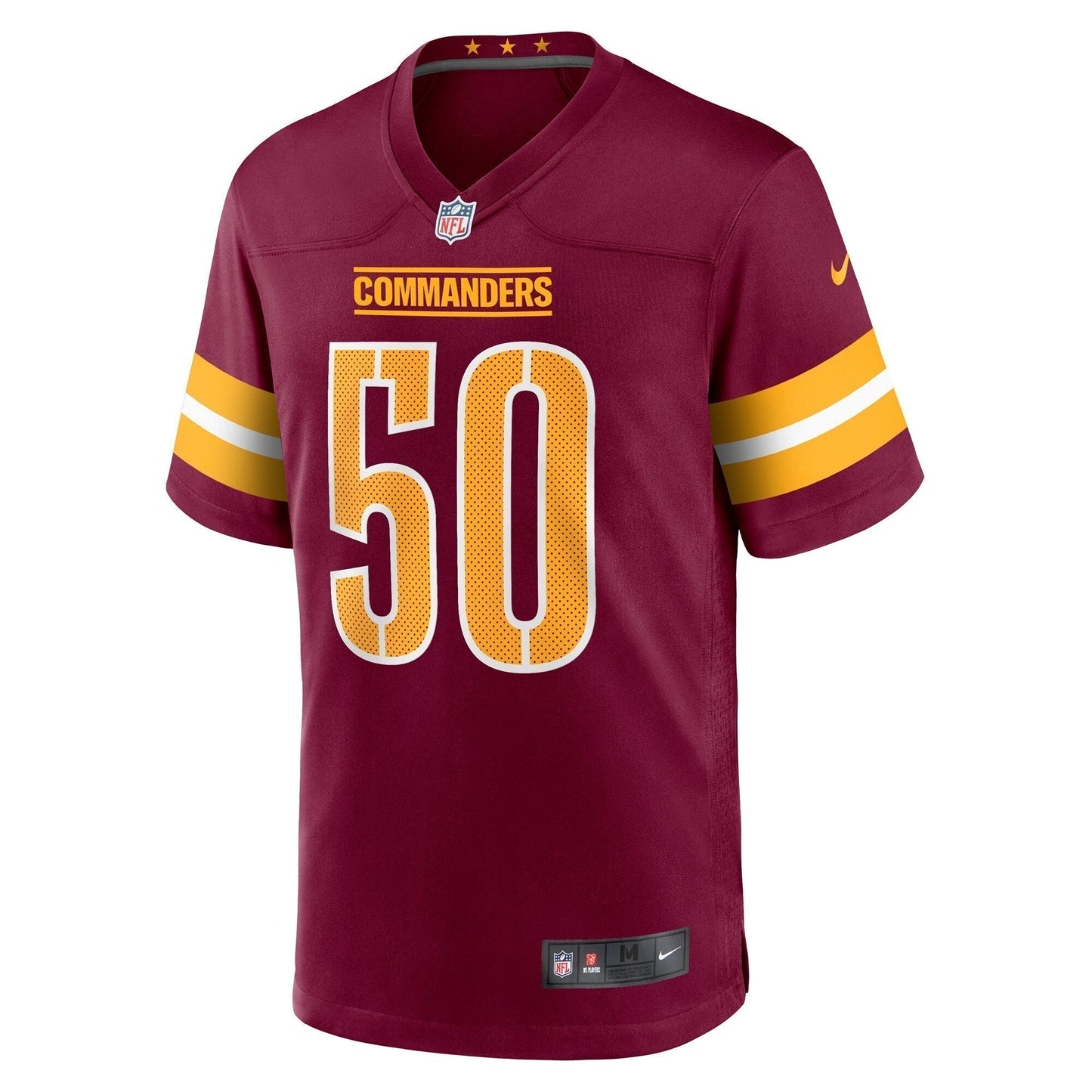 Andre Jones Jr. Washington Commanders Team Game Jersey - Burgundy football jersey product view 2