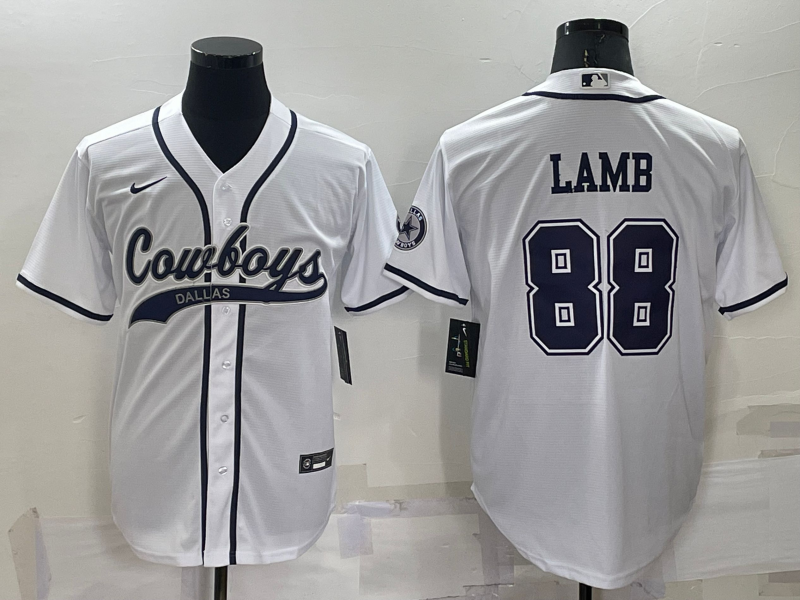 Men's Dallas Cowboys CeeDee Lamb White Game Jersey Joint Edition football jersey product view 1