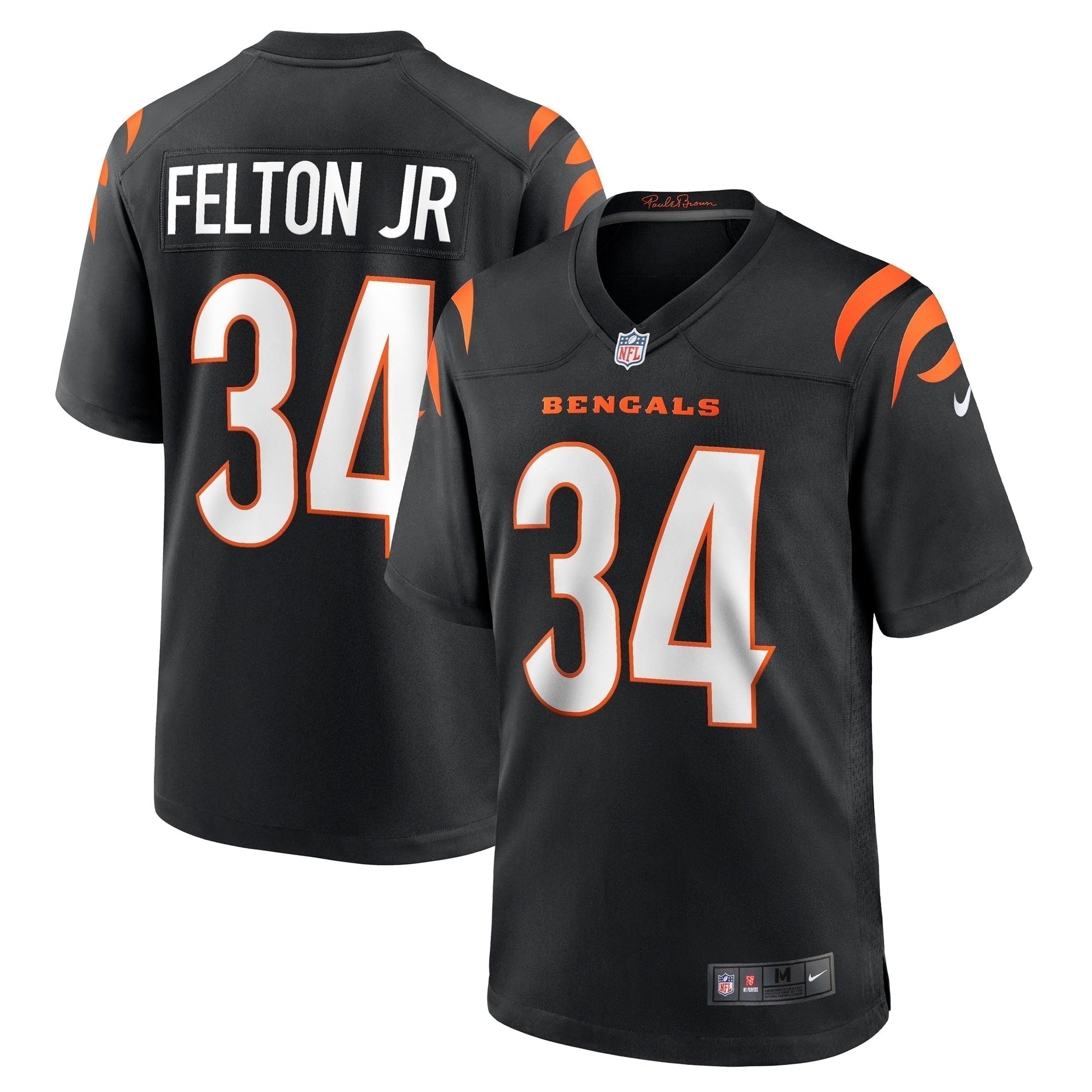 Demetric Felton Jr. Cincinnati Bengals Team Game Jersey - Black football jersey product view 1