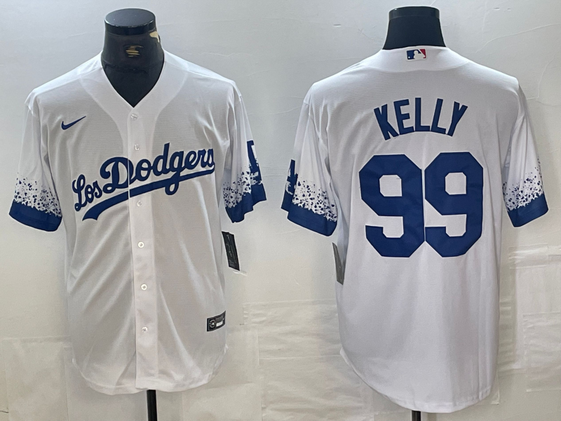 Men's Los Angeles Dodgers Joe Kelly #99 White Player Jersey1 baseball jersey product view 1