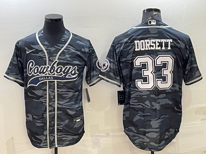 Men's Dallas Cowboys Tony Dorsett #33 Grey Camouflage Game Jersey1 Joint Edition football jersey product view 1