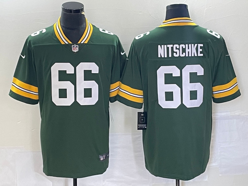 Men's Green Bay Packers Ray Nitschke #66 Green Game Jersey1 football jersey product view 1