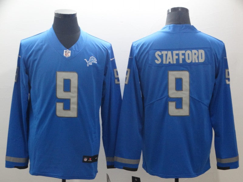 Men's Detroit Lions Matthew Stafford #9 Blue Game Player Jersey1 football jersey product view 1