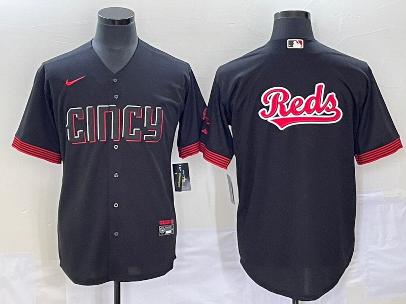 Men's Cincinnati Reds Black 2023 City Connect Replica Jersey1 baseball jersey product view 1