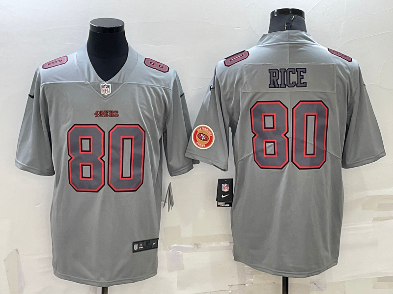 Men's San Francisco 49ers Jerry Rice Gray Atmosphere Game Jersey football jersey product view 1