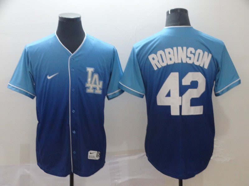 Men's Los Angeles Dodgers Jackie Robinson Blue Stitched Baseball Jersey baseball jersey product view 1