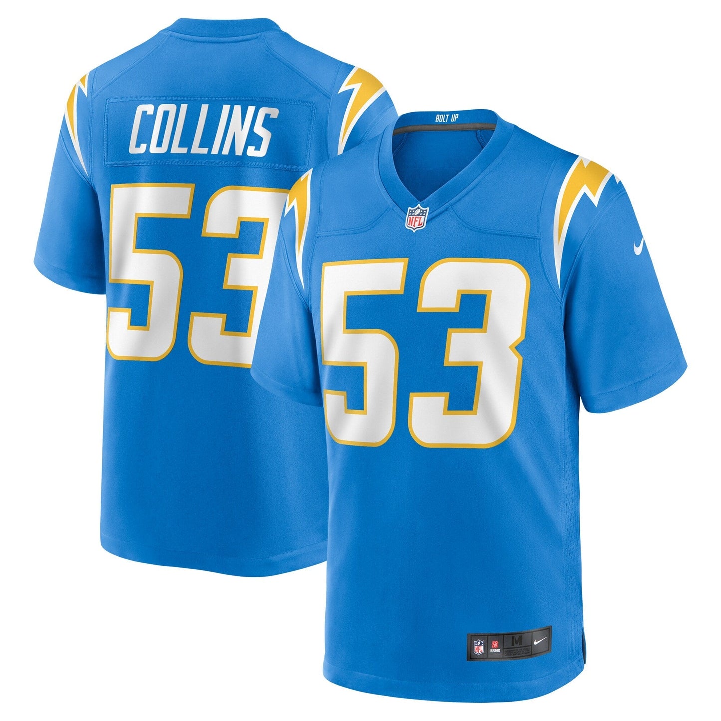 Chris Collins Los Angeles Chargers Team Game Jersey - Powder Blue football jersey product view 1