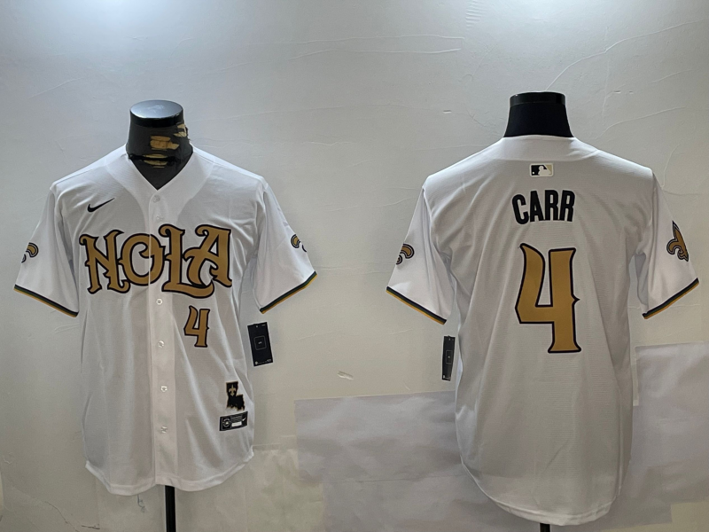 Men's New Orleans Saints Derek Carr White Player Jersey football jersey product view 1