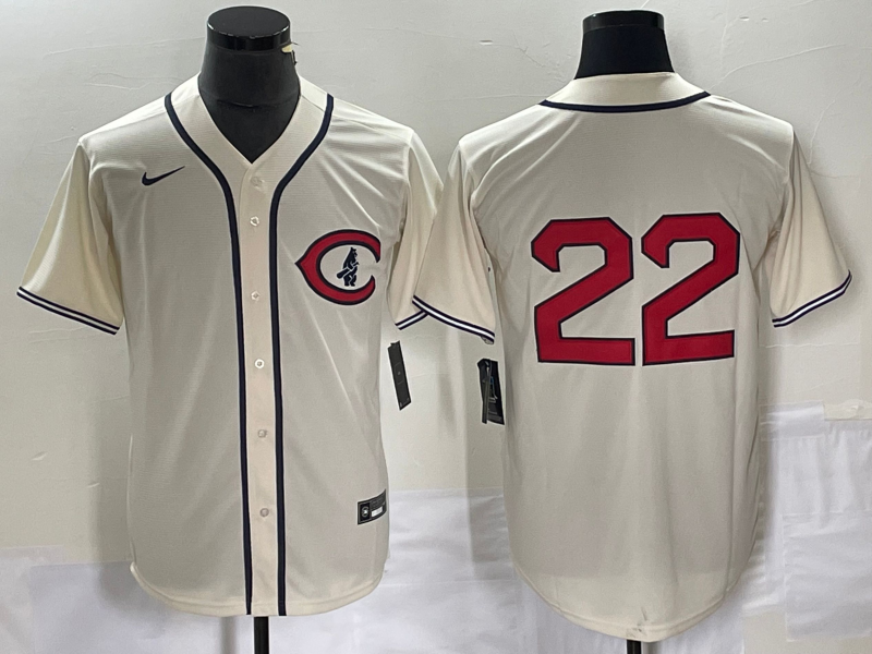 Men's Chicago Cubs Mark Prior Cream Player Name Jersey baseball jersey product view 1
