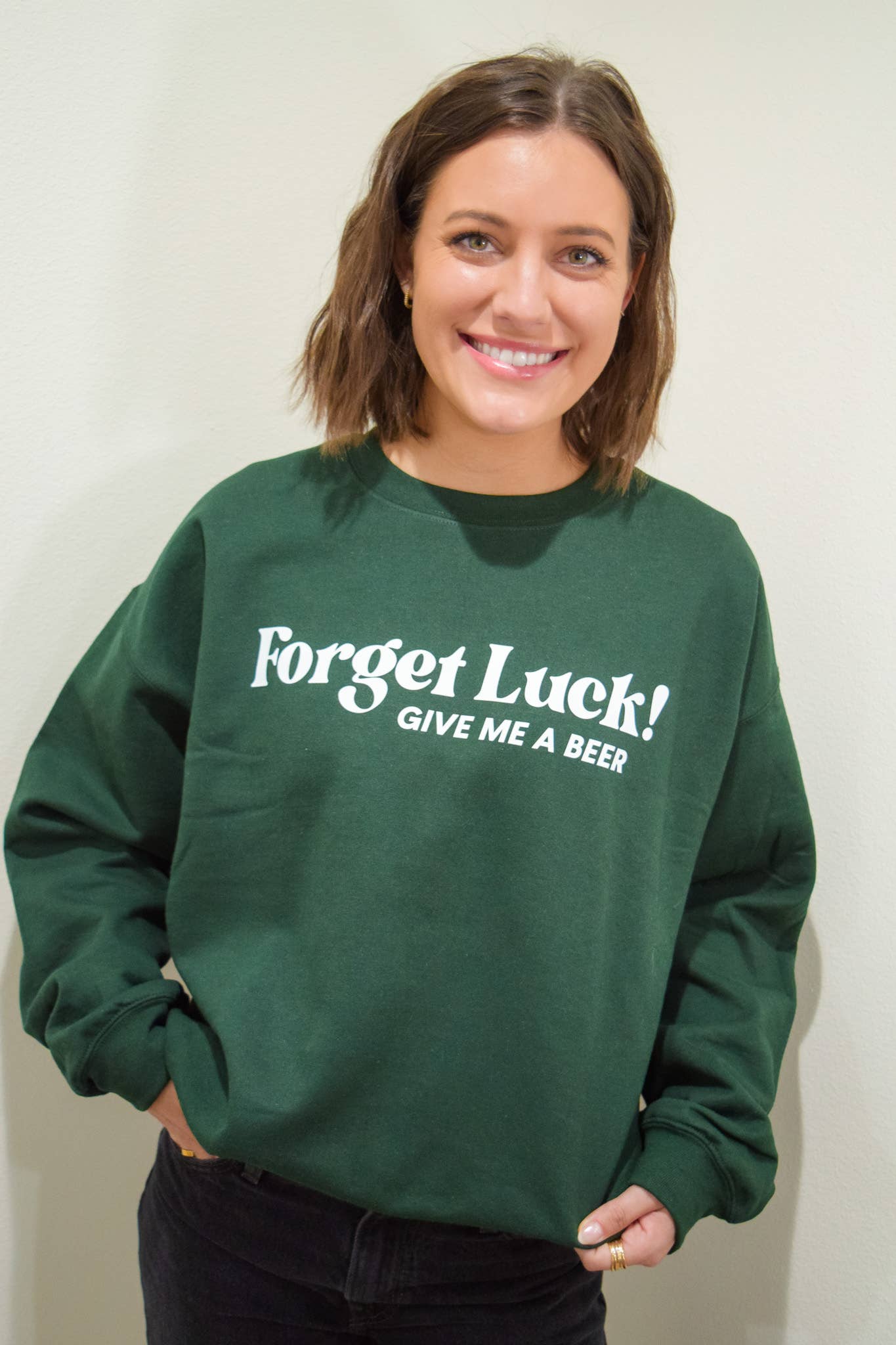 Forget Luck! Graphic Sweater Unisex T-shirt, Sweatshirt, Hoodie, Long Sleeve Tee - T-Shirt, Sweatshirt, Hoodie