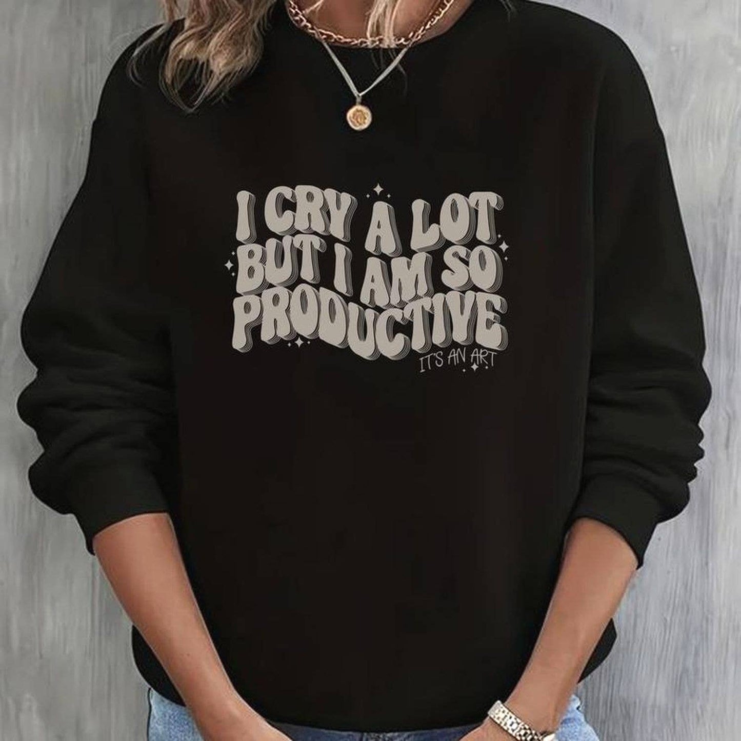 Retro I Cry A Lot But Im So Productive Shirt Unisex T-shirt, Sweatshirt, Hoodie, Long Sleeve Tee - T-Shirt, Sweatshirt, Hoodie