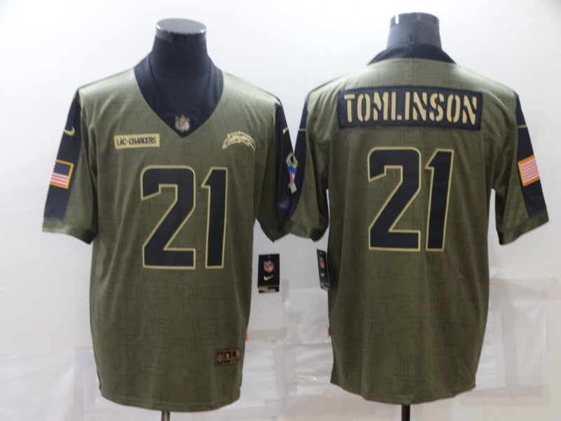 Men's Los Angeles Chargers LaDainian Tomlinson Brown Game Jersey football jersey product view 1