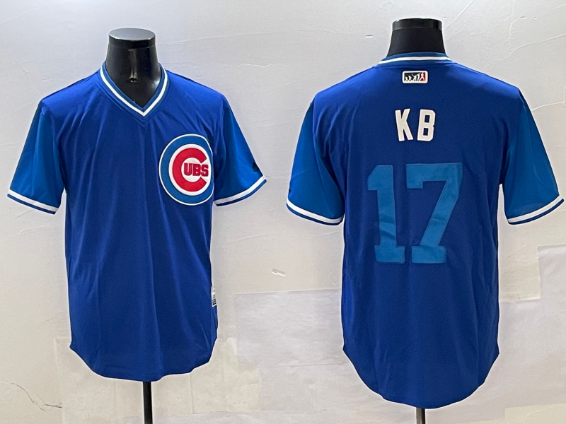 Men's Chicago Cubs Kris Bryant Royal Replica Player Jersey basketball jersey product view 1