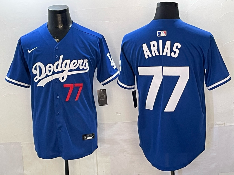 Men's Los Angeles Dodgers Andres Arias Royal Alternate 2 Replica Player Jersey baseball jersey product view 1