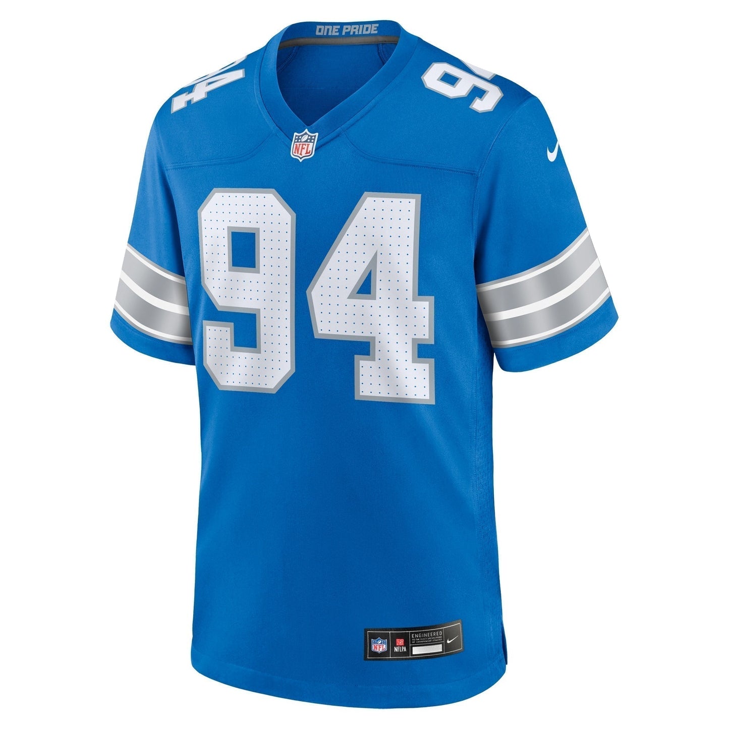 Mekhi Wingo Detroit Lions Team Game Jersey - Blue football jersey product view 2