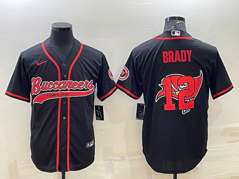 Men's Tampa Bay Buccaneers Tom Brady Black Game Player Jersey Joint Edition football jersey product view 1