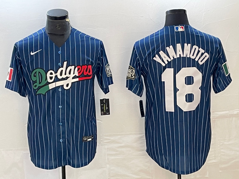 Men's Los Angeles Dodgers Yoshinobu Yamamoto Blue Player Jersey baseball jersey product view 1
