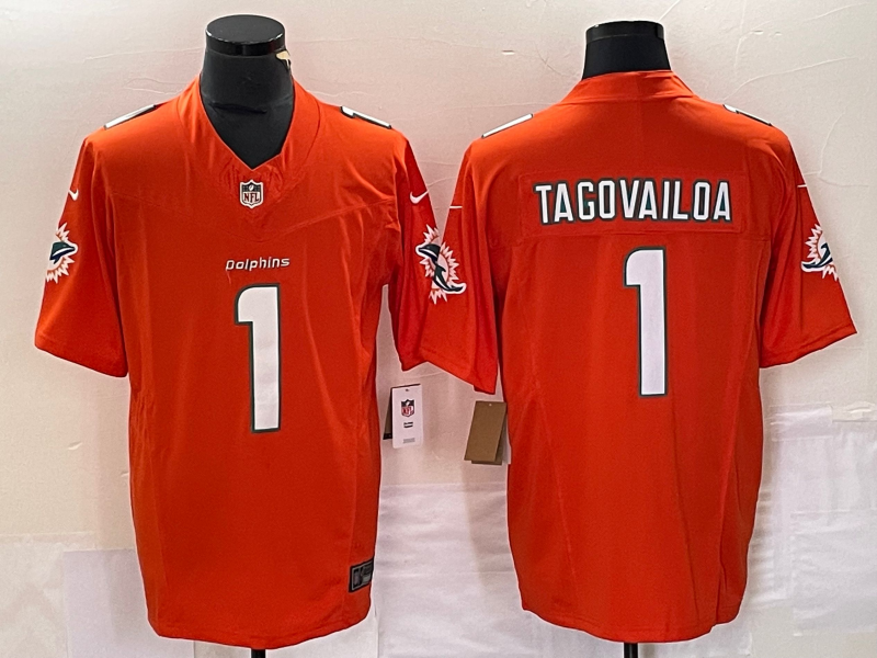 Men's Miami Dolphins Tua Tagovailoa Orange Aqua Legend Jersey football jersey product view 1