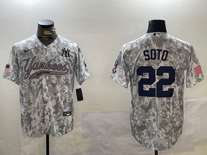 Men's New York Yankees Juan Soto #22 Arctic Camo 2024 Salute to Service Limited Jersey1 baseball jersey product view 1