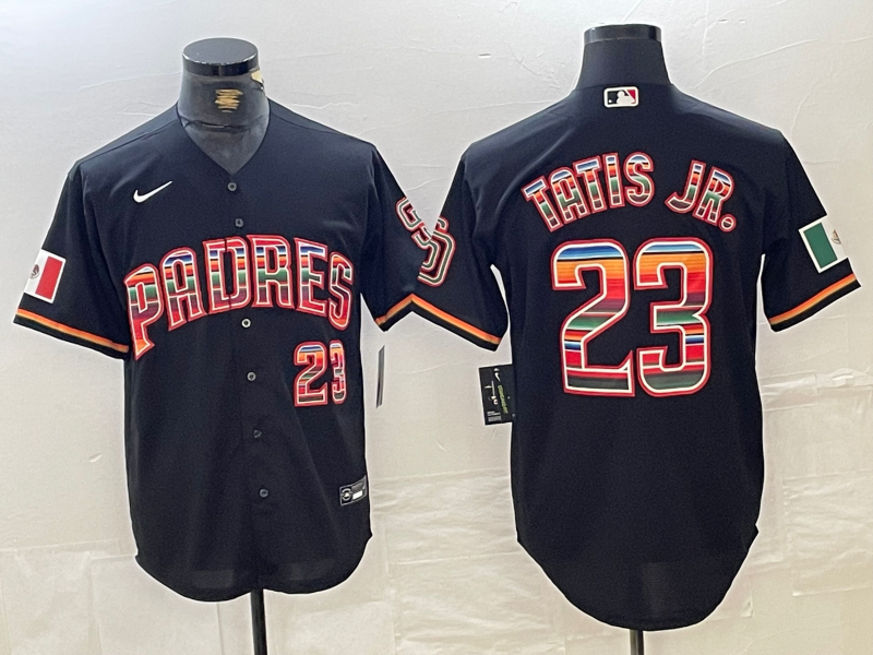 Men's San Diego Padres Fernando Tatis Jr. Black Replica Player Jersey1 baseball jersey product view 1