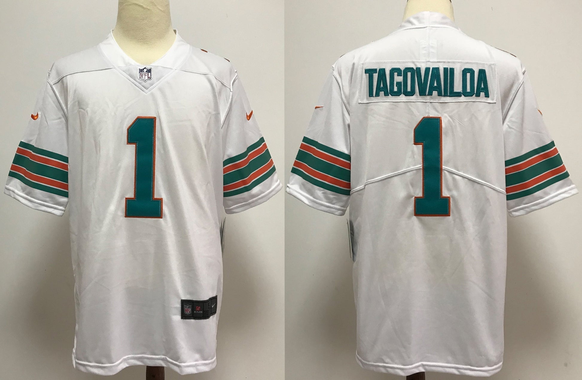 Men's Miami Dolphins Tua Tagovailoa White Alternate Game Jersey football jersey product view 1