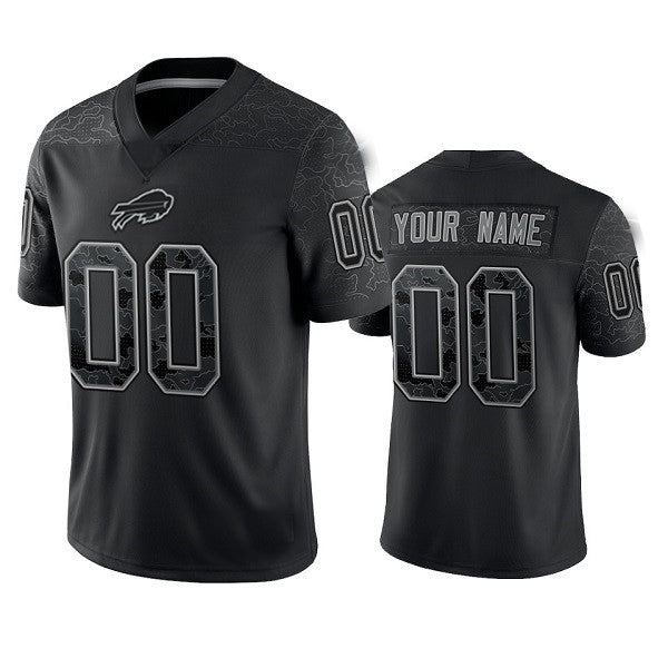 Custom1 Buffalo Bills Active Player Black Reflective Limited Stitched Football Jersey1 Football Jersey1 football jersey product view 1