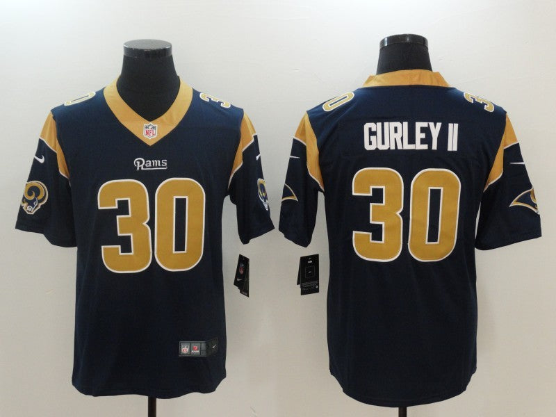 Men's Los Angeles Rams Todd Gurley II Navy Game Jersey football jersey product view 1