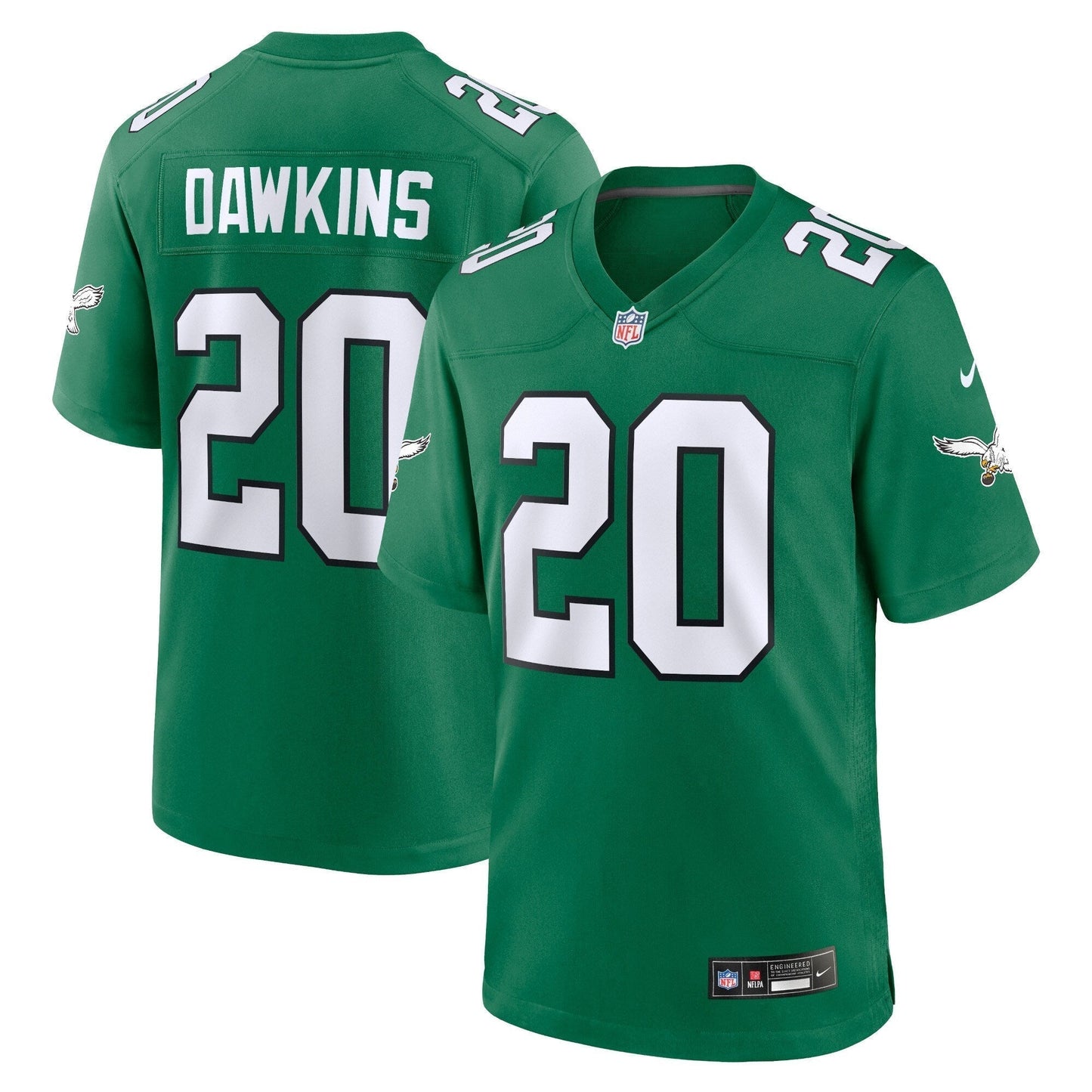 Brian Dawkins Philadelphia Eagles Alternate Retired Game Jersey - Kelly Green football jersey product view 1