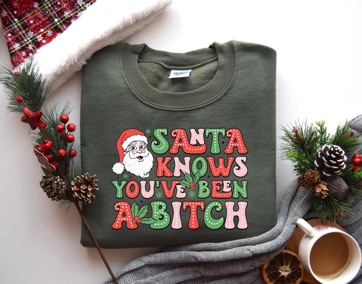 Santa Knows You've Been Naughty Shirt Unisex T-shirt, Sweatshirt, Hoodie, Long Sleeve Tee - T-Shirt, Sweatshirt, Hoodie