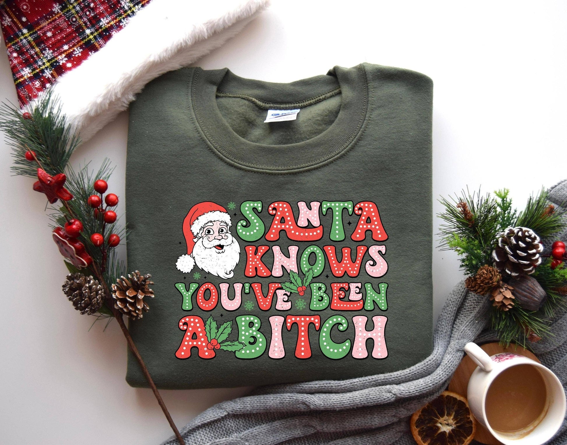 Santa Knows You've Been Naughty Shirt Unisex T-shirt, Sweatshirt, Hoodie, Long Sleeve Tee - T-Shirt, Sweatshirt, Hoodie