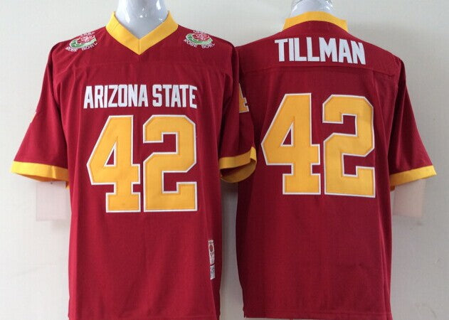 Men's Arizona State Sun Devils Pat Tillman Maroon Player Game Jersey sports jersey product view 1