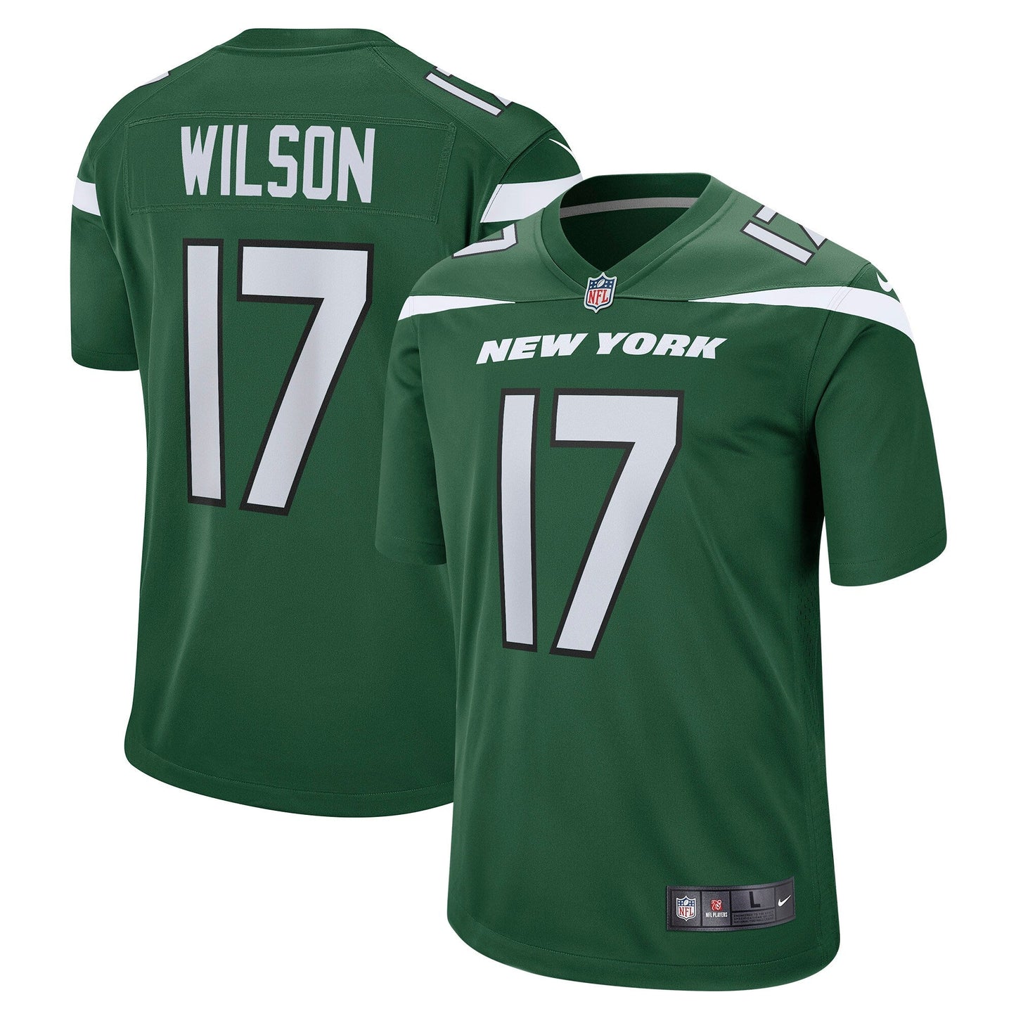 Garrett Wilson New York Jets Game Jersey - Green football jersey product view 1