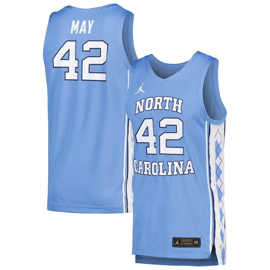 Men's North Carolina Tar Heels Jerry Stackhouse Blue Player Game Jersey sports jersey product view 1