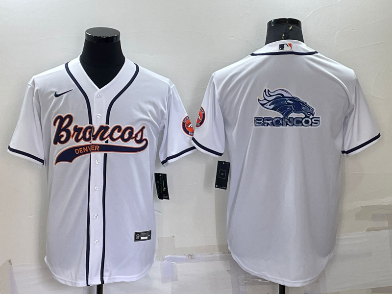 Men's Denver Broncos White Game Jersey football jersey product view 1