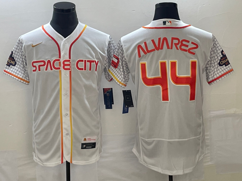 Men's Houston Astros Yordan Alvarez #44 White City Connect Replica Player Jersey baseball jersey product view 1