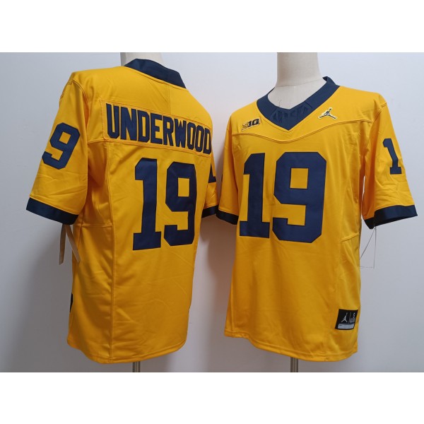 Bryce Underwood Michigan Wolverines Jersey Yellow sports jersey product view 1