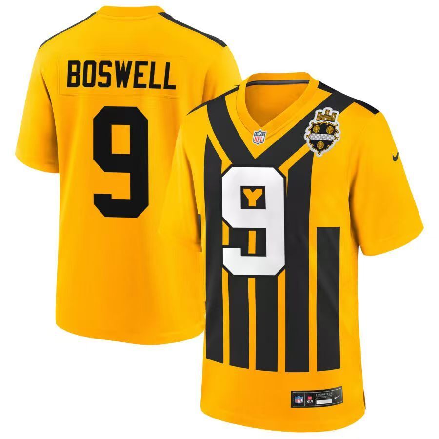 Men's Pittsburgh Steelers Chris Boswell Jersey - Retro Yellow-2 football jersey product view 1