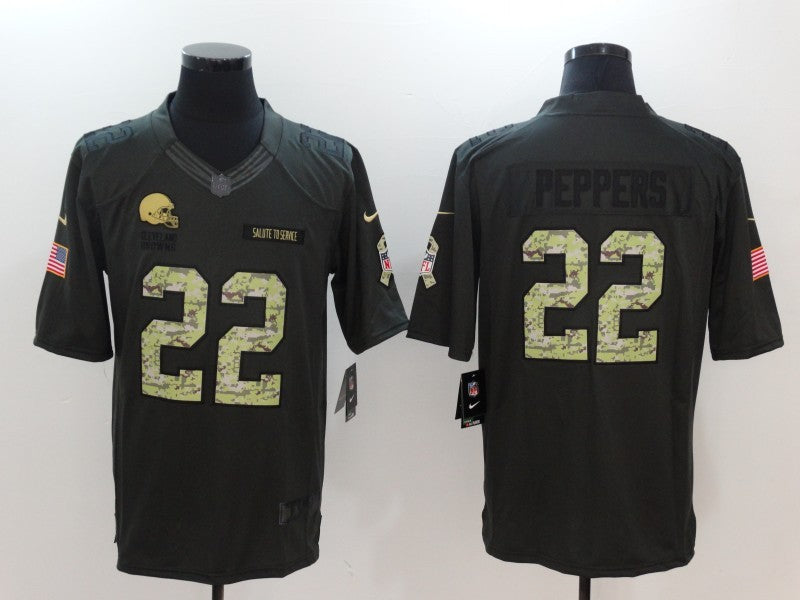 Men's Cleveland Browns Jabrill Peppers #22 Black Game Jersey1 football jersey product view 1