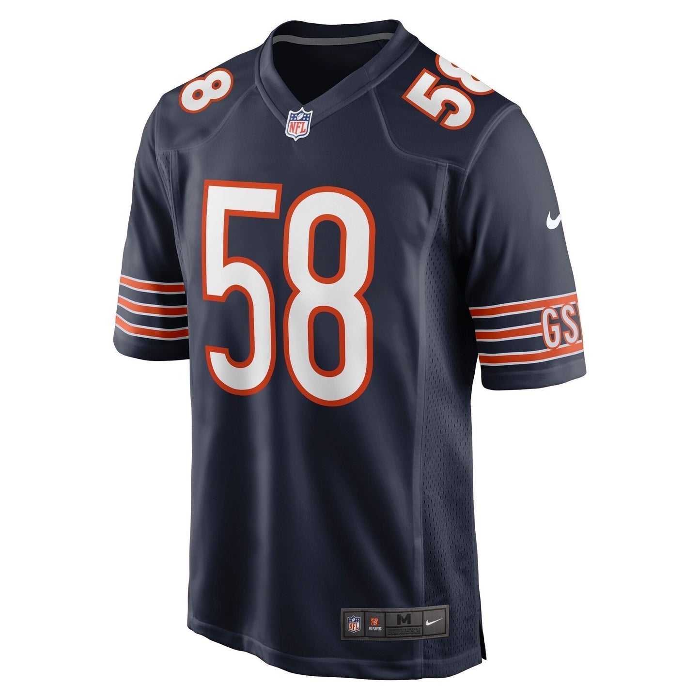 Darnell Wright Chicago Bears Game Jersey - Navy football jersey product view 2