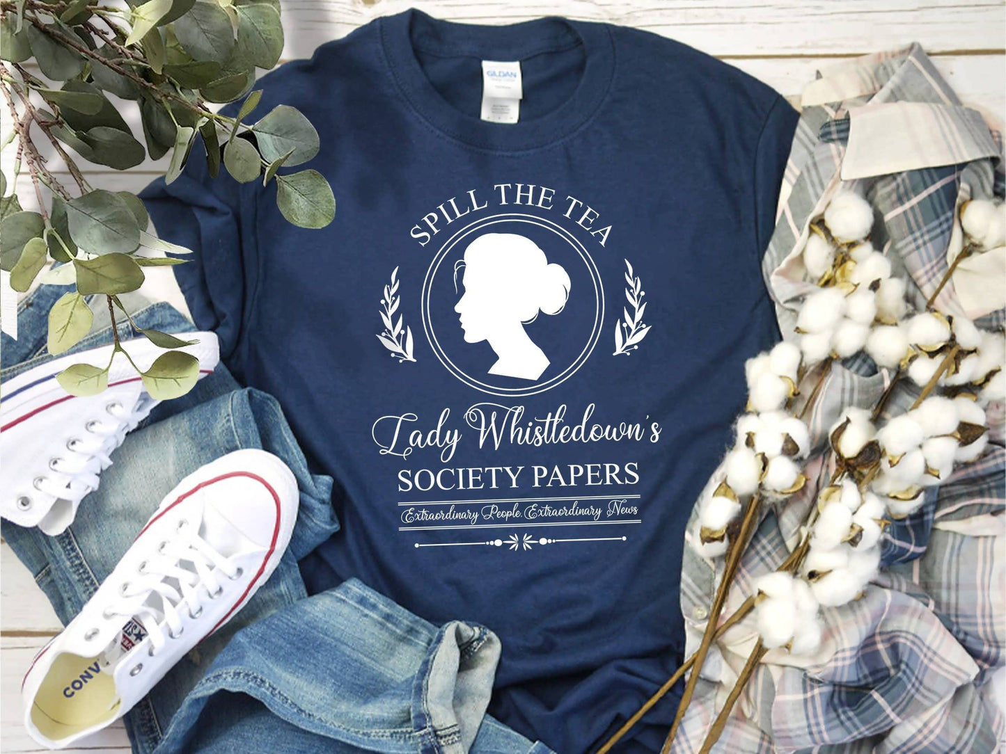 Spill the Tea Lady Whistledown's Bridgerton Society Tee Unisex T-shirt, Sweatshirt, Hoodie, Long Sleeve Tee - T-Shirt, Sweatshirt, Hoodie