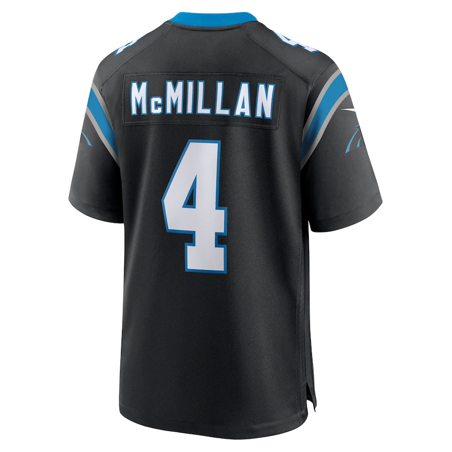 Men's Carolina Panthers Tetairoa McMillan Black 2025 NFL Draft First Round Pick Game Jersey football jersey product view 2