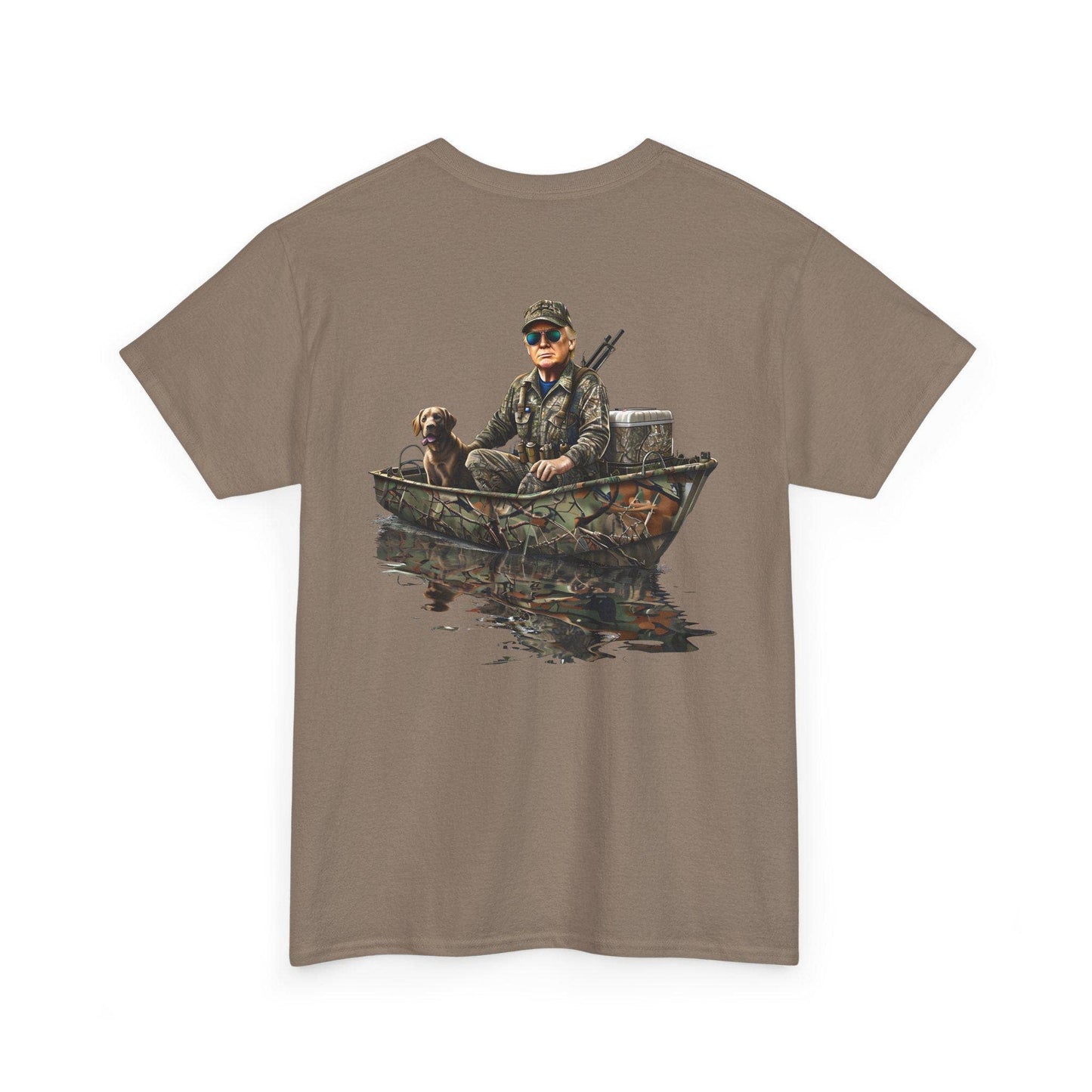 Trump Hunting Boat Tee - Outdoor Adventure Camo Shirt Unisex T-shirt, Sweatshirt, Hoodie, Long Sleeve Tee - T-Shirt, Sweatshirt, Hoodie