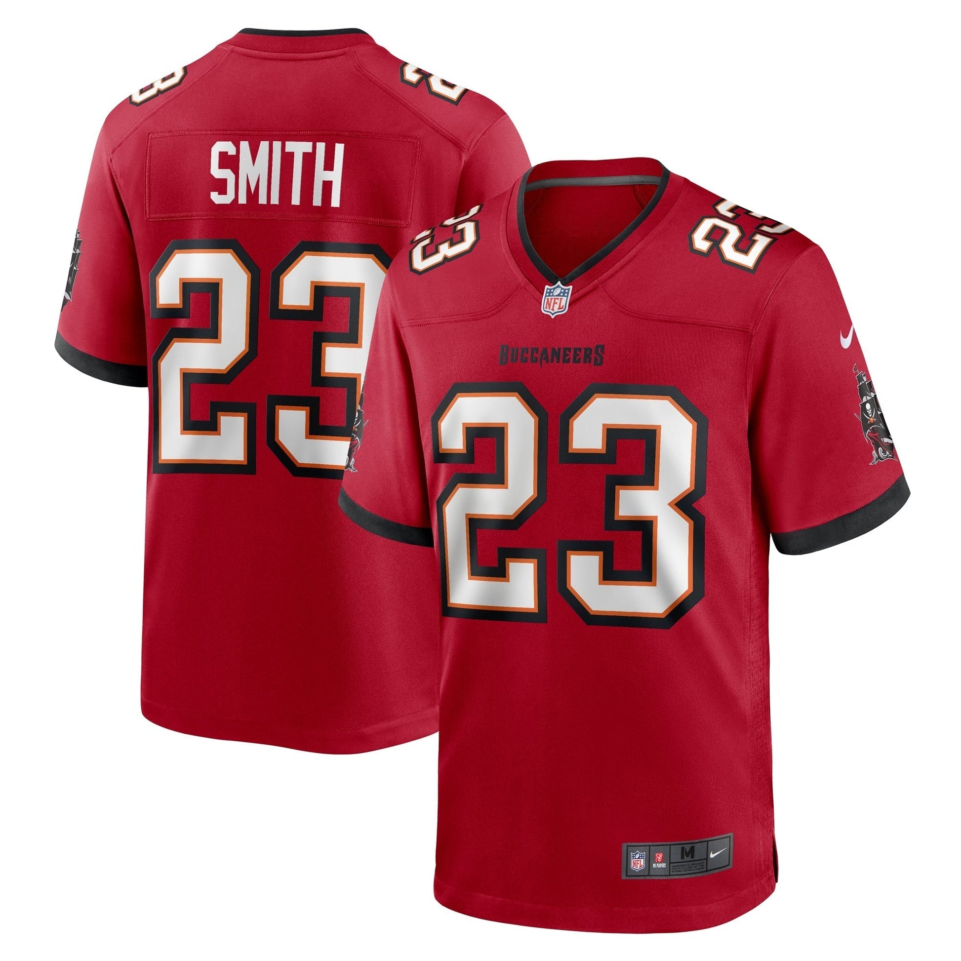 Tampa Bay Buccaneers Tykee Smith Red Game Jersey football jersey product view 1