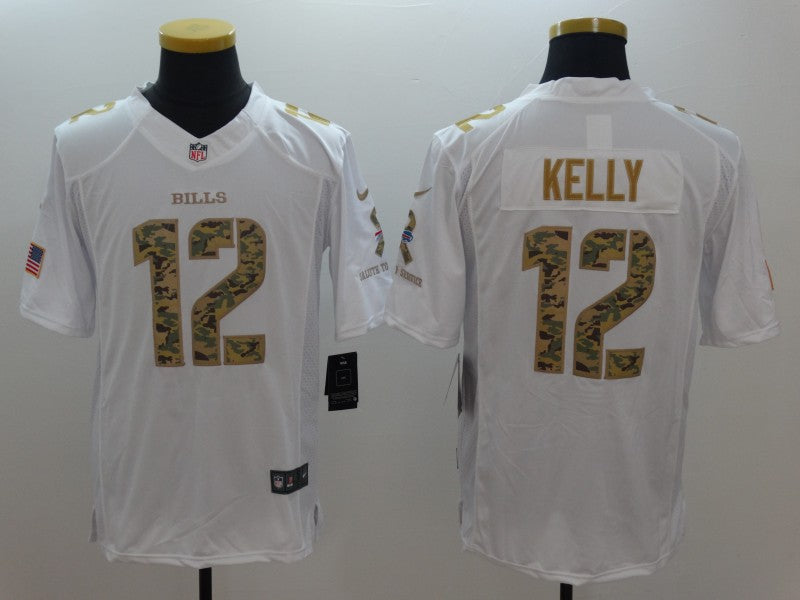 Men's Buffalo Bills Jim Kelly #12 White Game Player Jersey1 football jersey product view 1