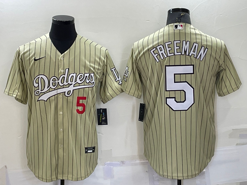 Men's Los Angeles Dodgers Freddie Freeman Gold Replica Baseball Jersey baseball jersey product view 1