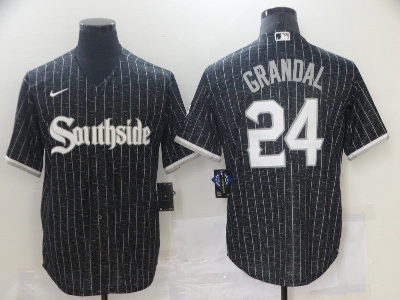 Men's Chicago White Sox Yasmani Grandal Black Replica Baseball Jersey baseball jersey product view 1