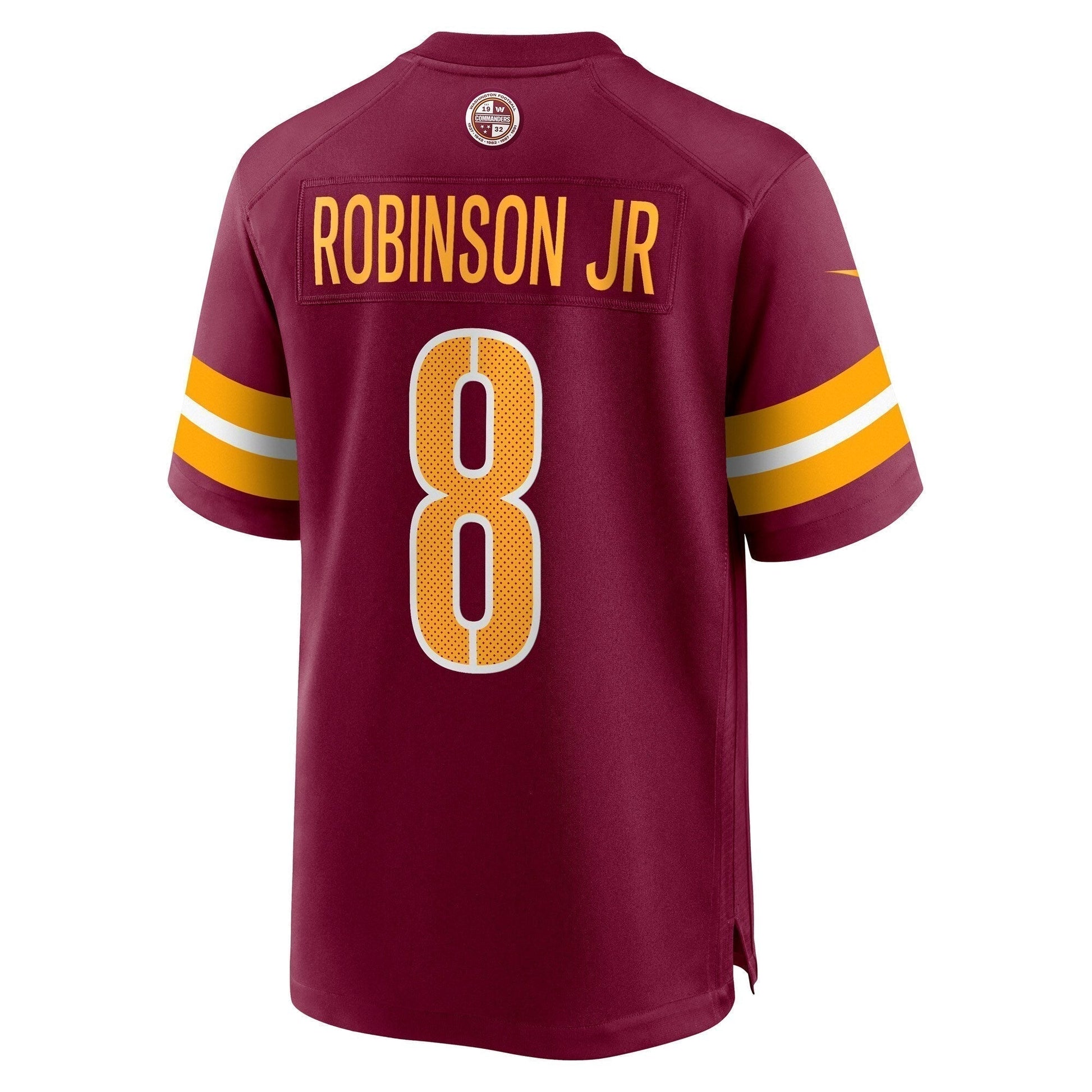 Brian Robinson Washington Commanders Game Jersey - Burgundy football jersey product view 3
