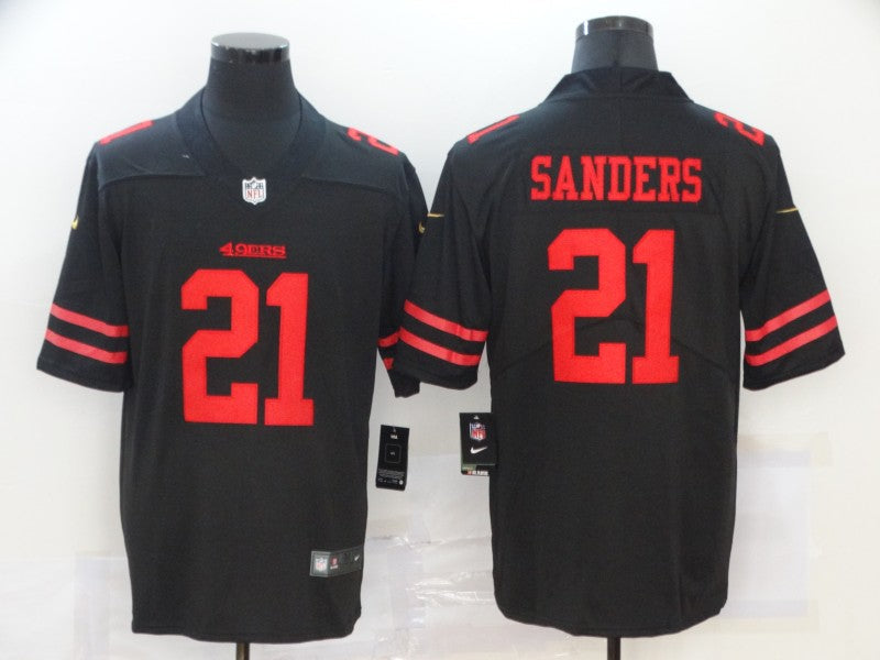 Men's San Francisco 49ers Deion Sanders Black Game Jersey football jersey product view 1